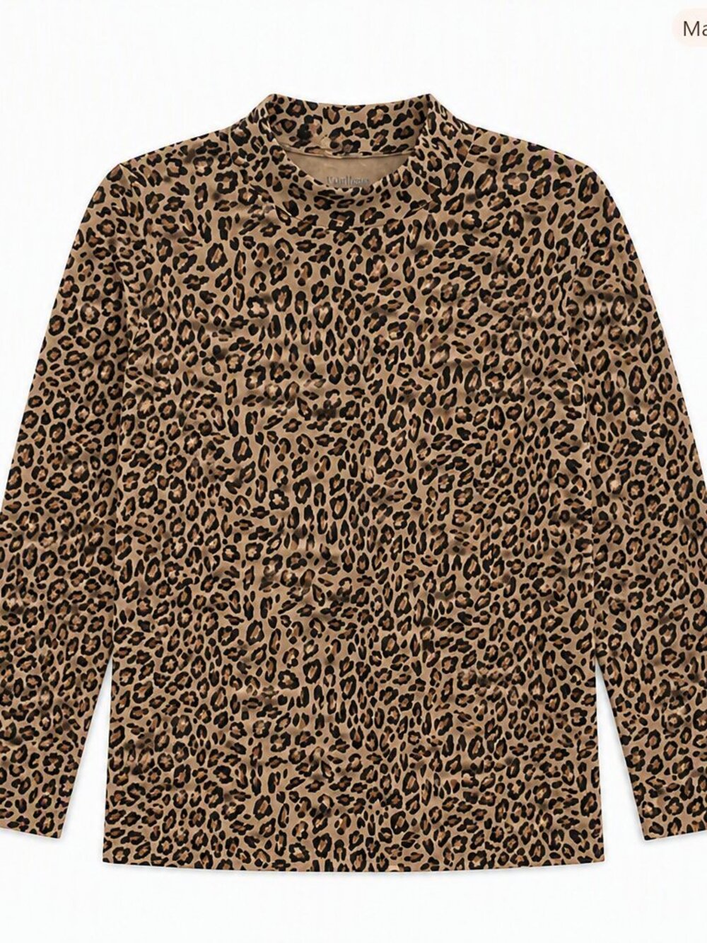 NWT Croft & Barrow Plus Size 4X Leopard Print Long Sleeve Mock Neck Top Cotton - Picture 2 of 11